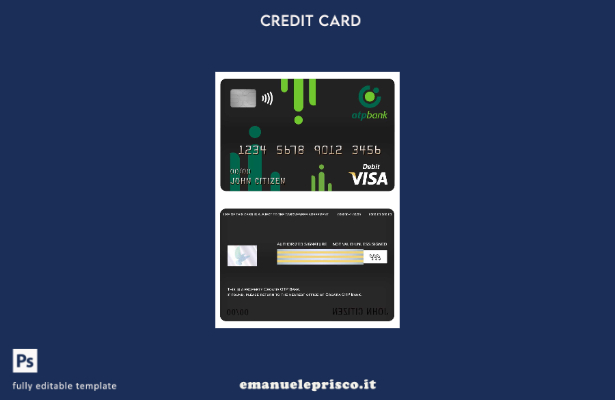modello di carta di debito per visto Croazia bancario OTP in stile verificato